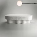MEDUSA low table / bench in sculpted white cast stone by Alentes Atelier